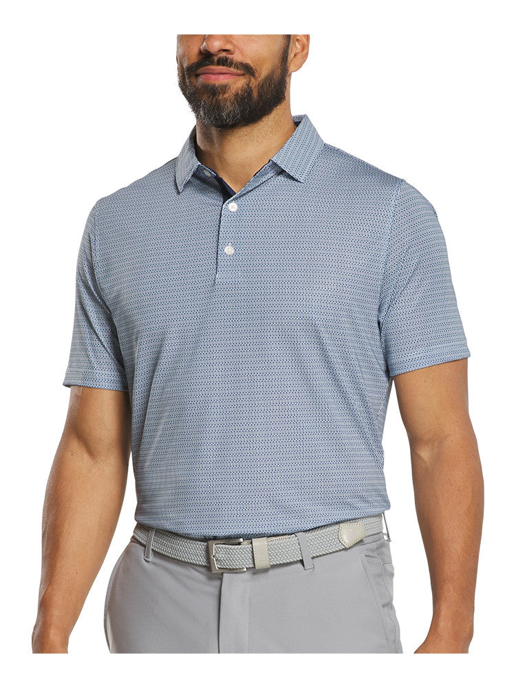 FootJoy Tee Geo Print Lisle Polo Shirt (Athletic Fit) - Navy