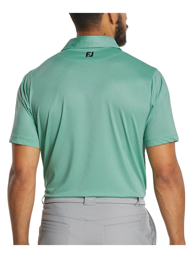 FootJoy Circle Foulard Lisle Polo Shirt (Athletic Fit) - Seafoam/Navy