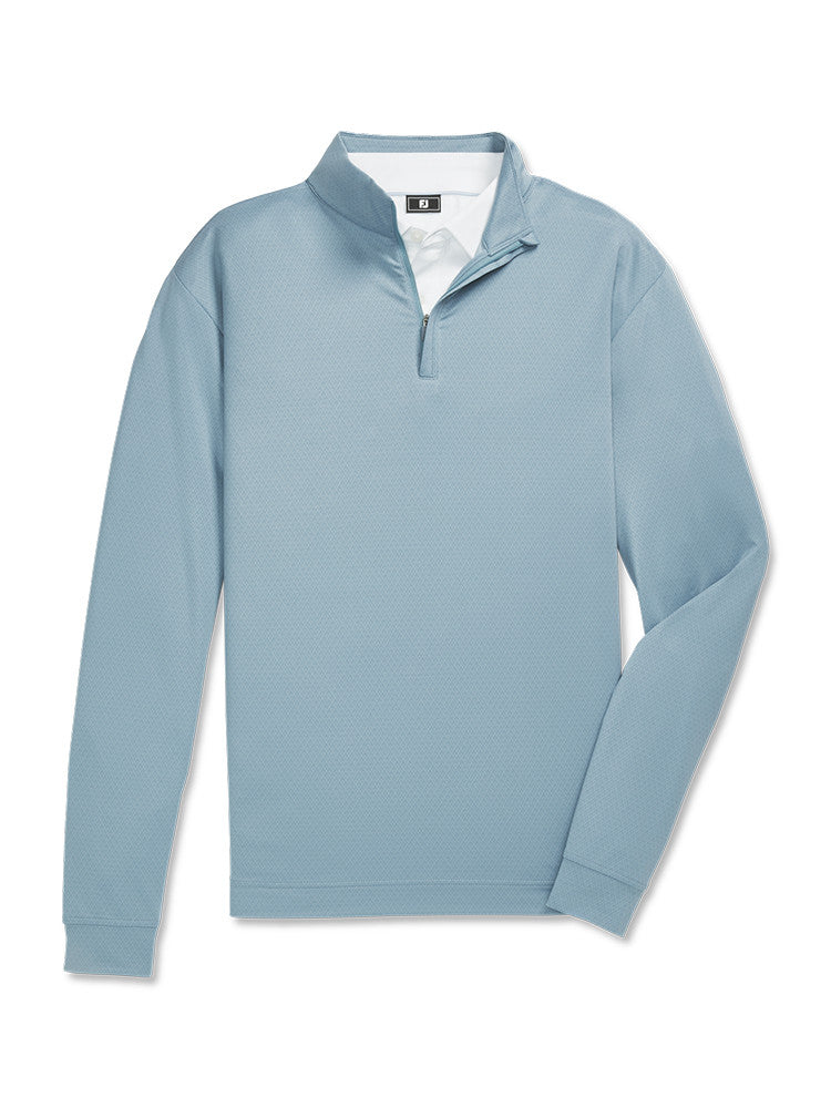 FootJoy Tonal Deco Diamond 1/4 Zip Midlayer (Athletic Fit) - Steel Blue