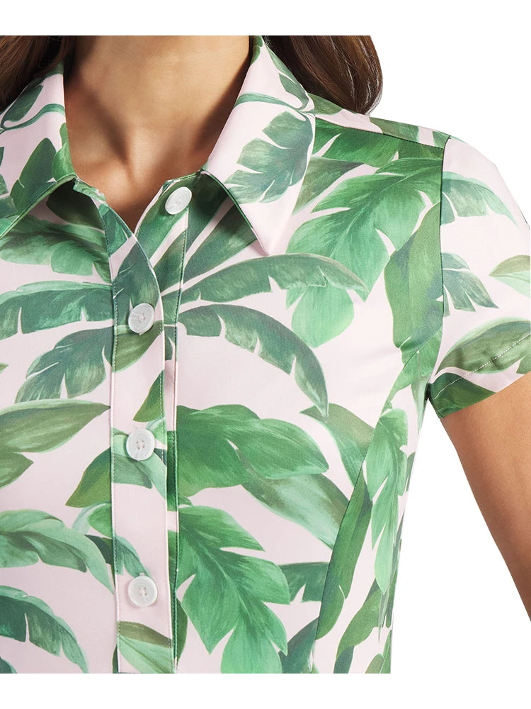 Puma x Mumu Palm Golf Dress - Rose Blossom/Opal Green
