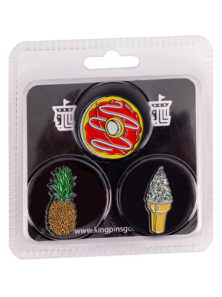 King Pins Golf Ball Marker Set 3 Pack - Sweet Treat