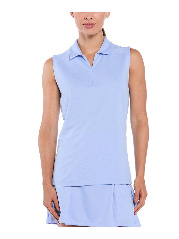 Ben Hogan Women's Solid Ventilation Sleeveless Polo - Serenity