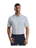 Ben Hogan Watercolour Confetti Printed Polo - Bright White