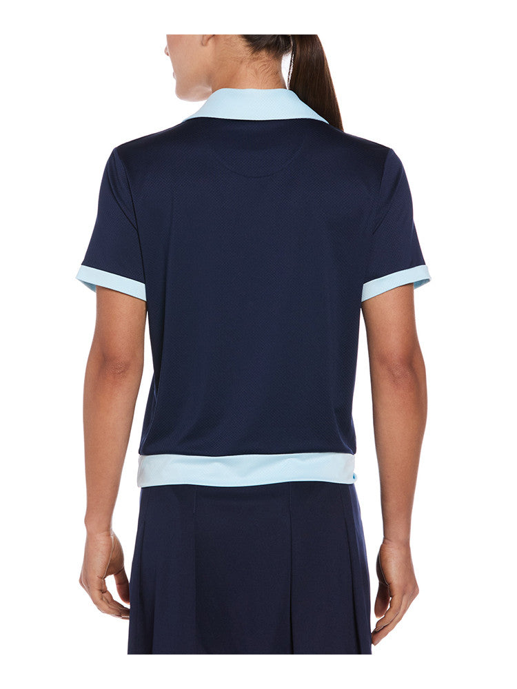 Ben Hogan Women's Colourblock Waist Length Polo - Peacoat