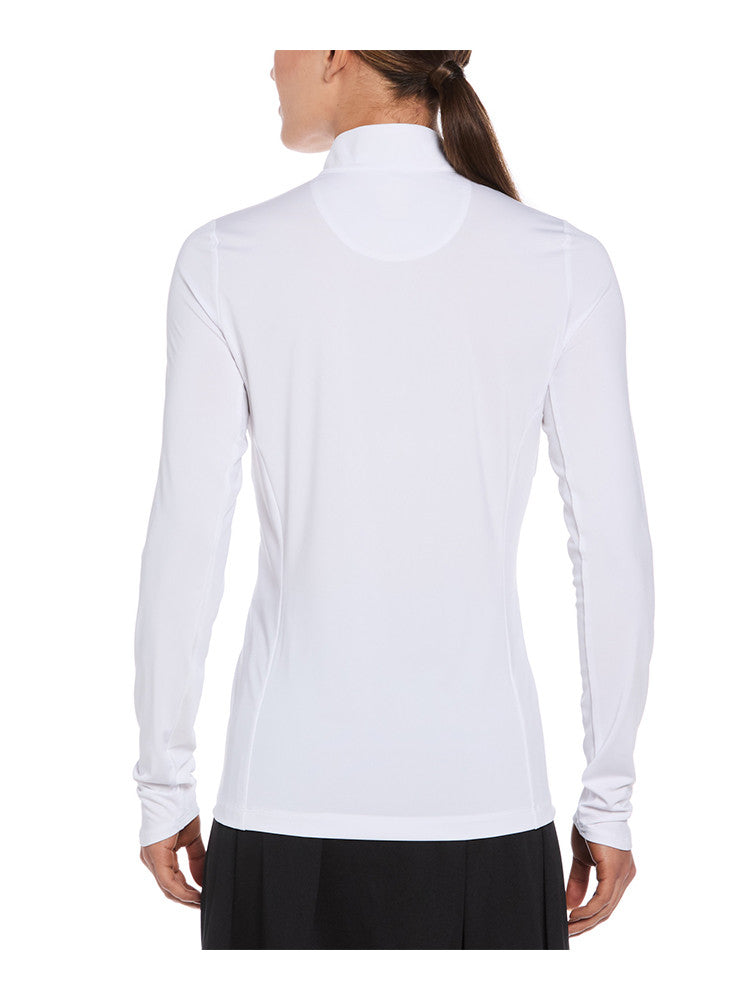 Ben Hogan Women's Solid Mock Neck Sun Protection Top - Bright White