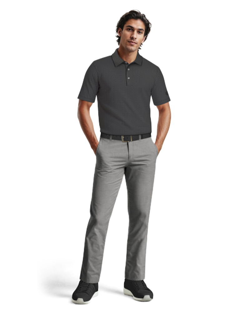 Ben Hogan 2 Tone Micro Geo Jacquard Polo - Caviar
