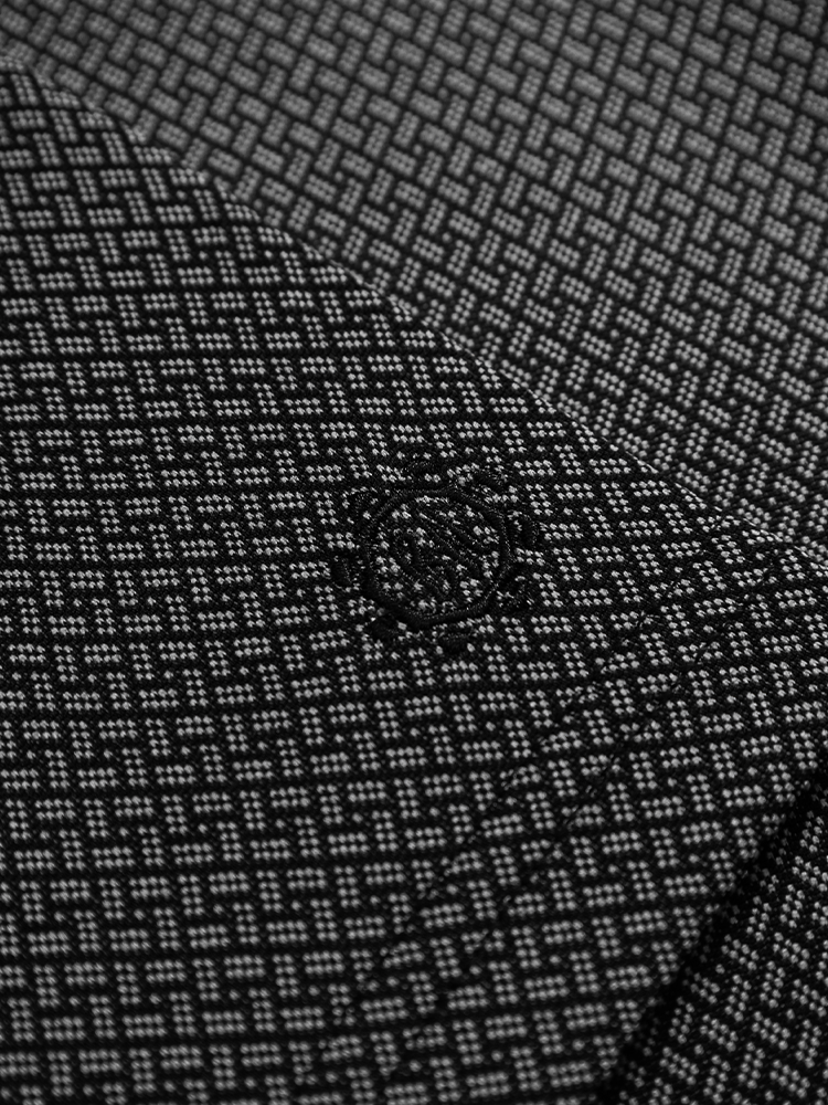 Ben Hogan 2 Tone Micro Geo Jacquard Polo - Caviar