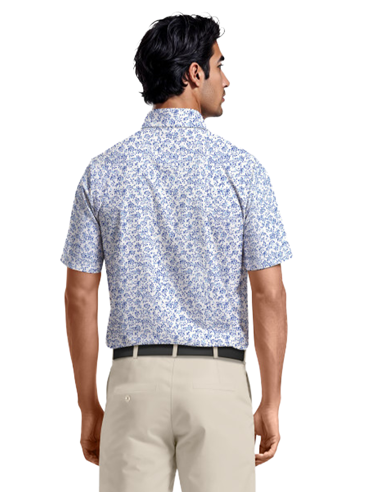 Ben Hogan Confetti Print Polo Shirt - Bright White