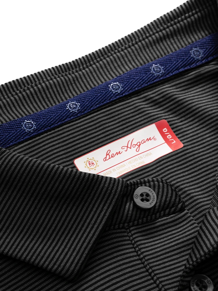 Ben Hogan Fine Line Stripe Polo Shirt - Caviar