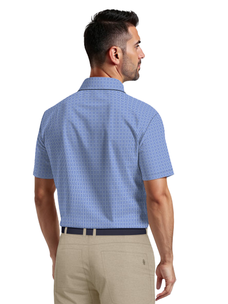 Ben Hogan Mini Geo Print Polo Shirt - Bright Cobalt