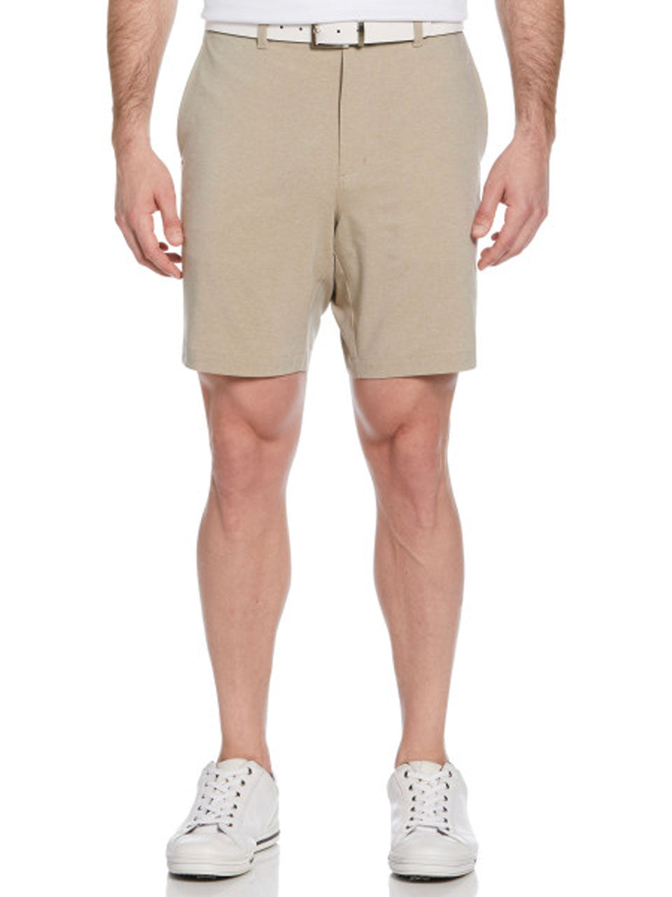 Ben Hogan Performance Flat Front 8-Inch Golf Short - Khaki Heather