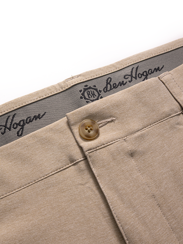Ben Hogan Performance Flat Front 8-Inch Golf Short - Khaki Heather