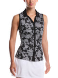 Ben Hogan Women's Heritage Floral Sleeveless Polo - Caviar