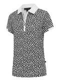 Birdee Sport Women's Santorini Ambrosia Zipper Short Sleeve Top - Black/White