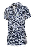Birdee Sport Women's Santorini Zipper Short Sleeve Top - Navy