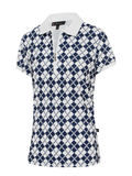 Birdee Sport Womens Vintage Ambrose Short Sleeve Top - Navy/White