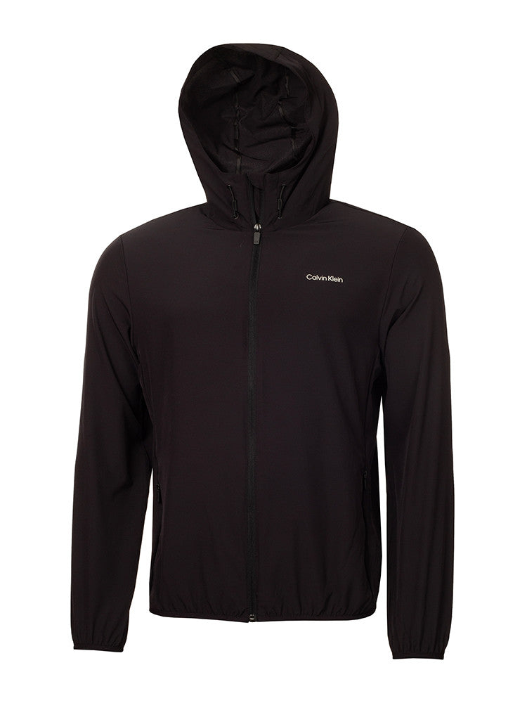 Calvin Klein Latitude Hooded Full Zip Windbreaker - Black/Silver