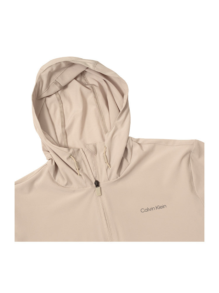 Calvin Klein Latitude Hooded Full Zip Windbreaker - Stone