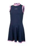 Calvin Klein Womens Carmen Mock Neck Dress - Navy