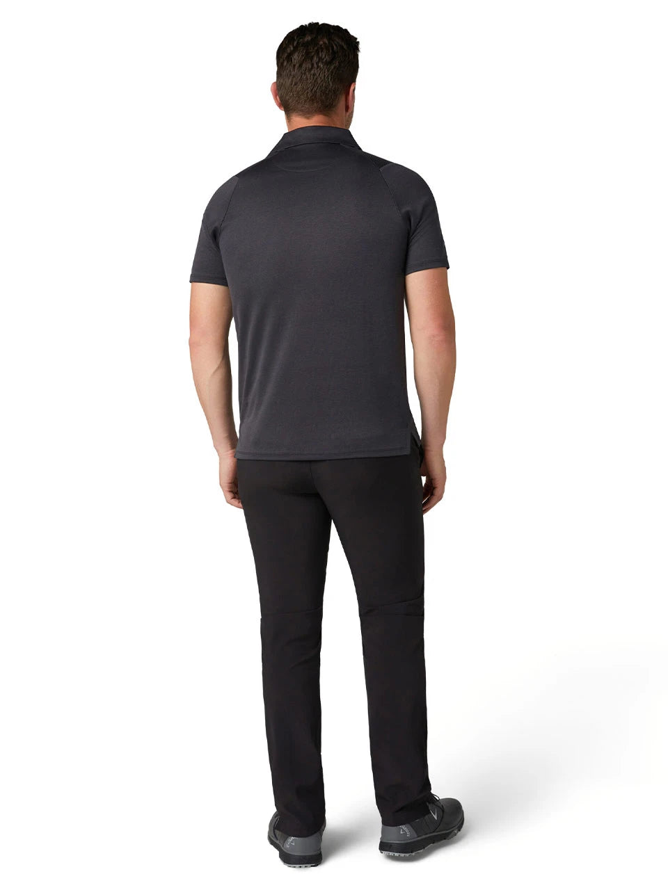 Callaway Chev Twill Jacquard Polo - Caviar