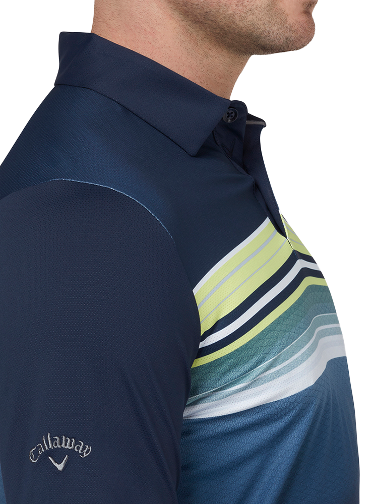 Callaway Engineered Fluid Stripe Polo Shirt - Peacoat