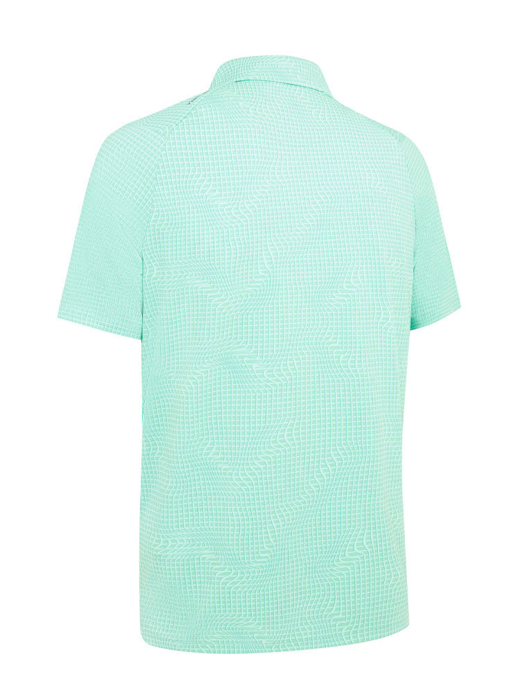 Callaway Gingham Print Polo - Neptune Green