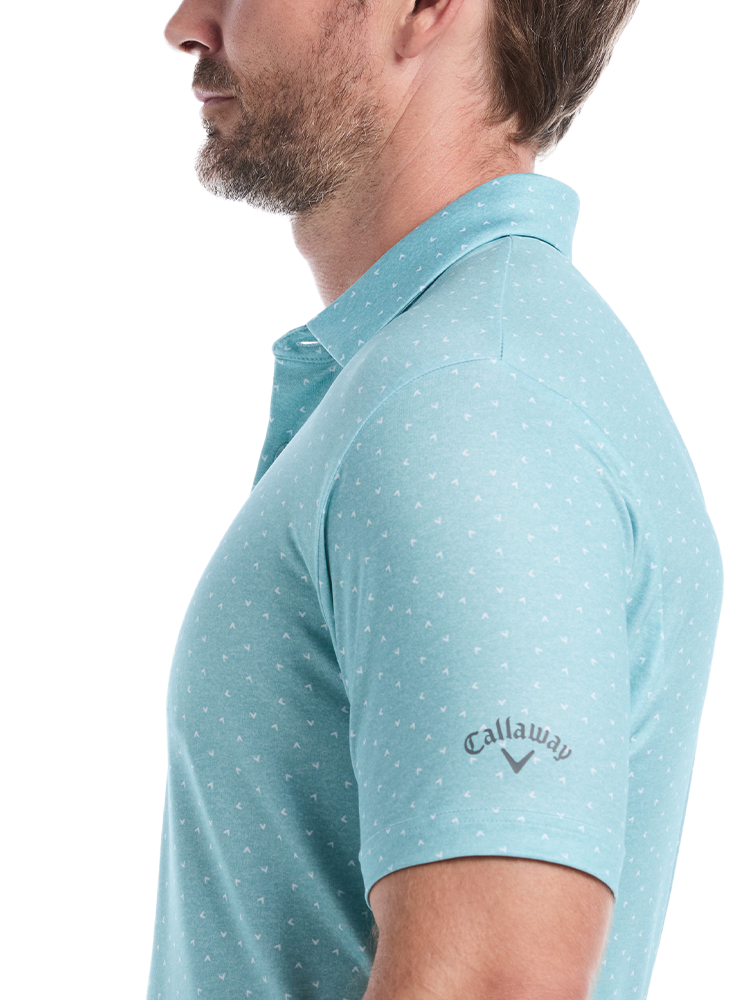 Callaway Pro Spin All Over Chev Printed Polo (Relaxed Fit) - Aquifer
