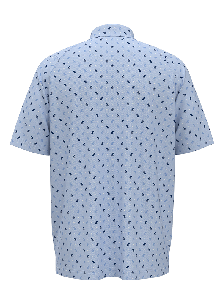 Callaway Pro Spin Bull Dog Texture Print Polo (Relaxed Fit) - Open Air