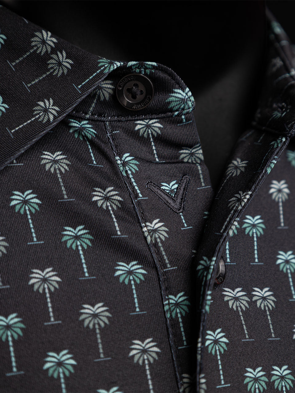 Callaway Pro Spin Multi Palm Print Polo (Relaxed Fit) - Caviar