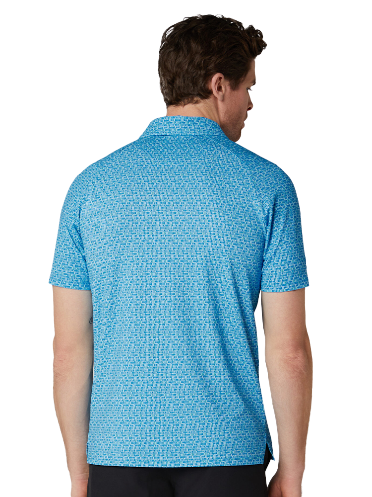 Callaway Tile Gingham Print Polo - Brilliant Blue