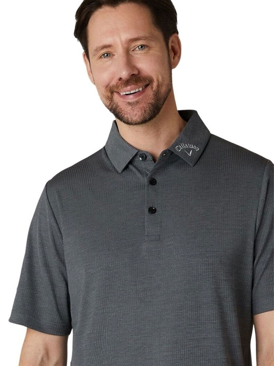 Callaway Ventilated Classic Jacquard Golf Polo - Caviar