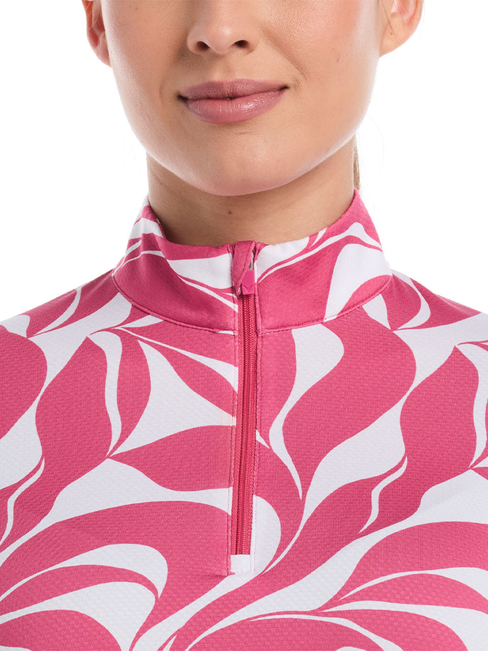 Callaway Women's Abstract Swirl Long Sleeve Sun Protection Top - Carmine