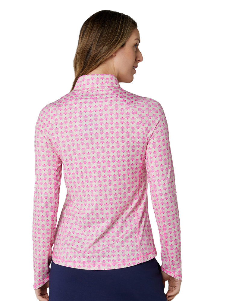 Callaway Women's Deco Geo Long Sleeve Sun Protection Top - Fuchsia Purple