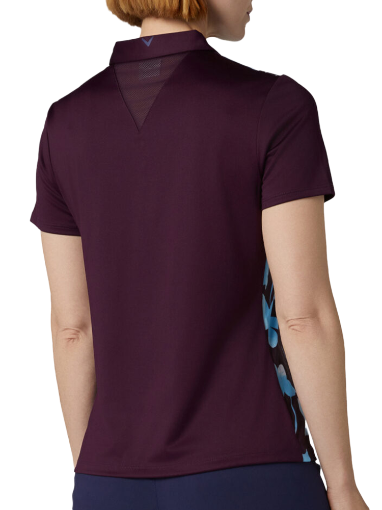Callaway Women's Stemmed Floral Short Sleeve Top - Potent Purple