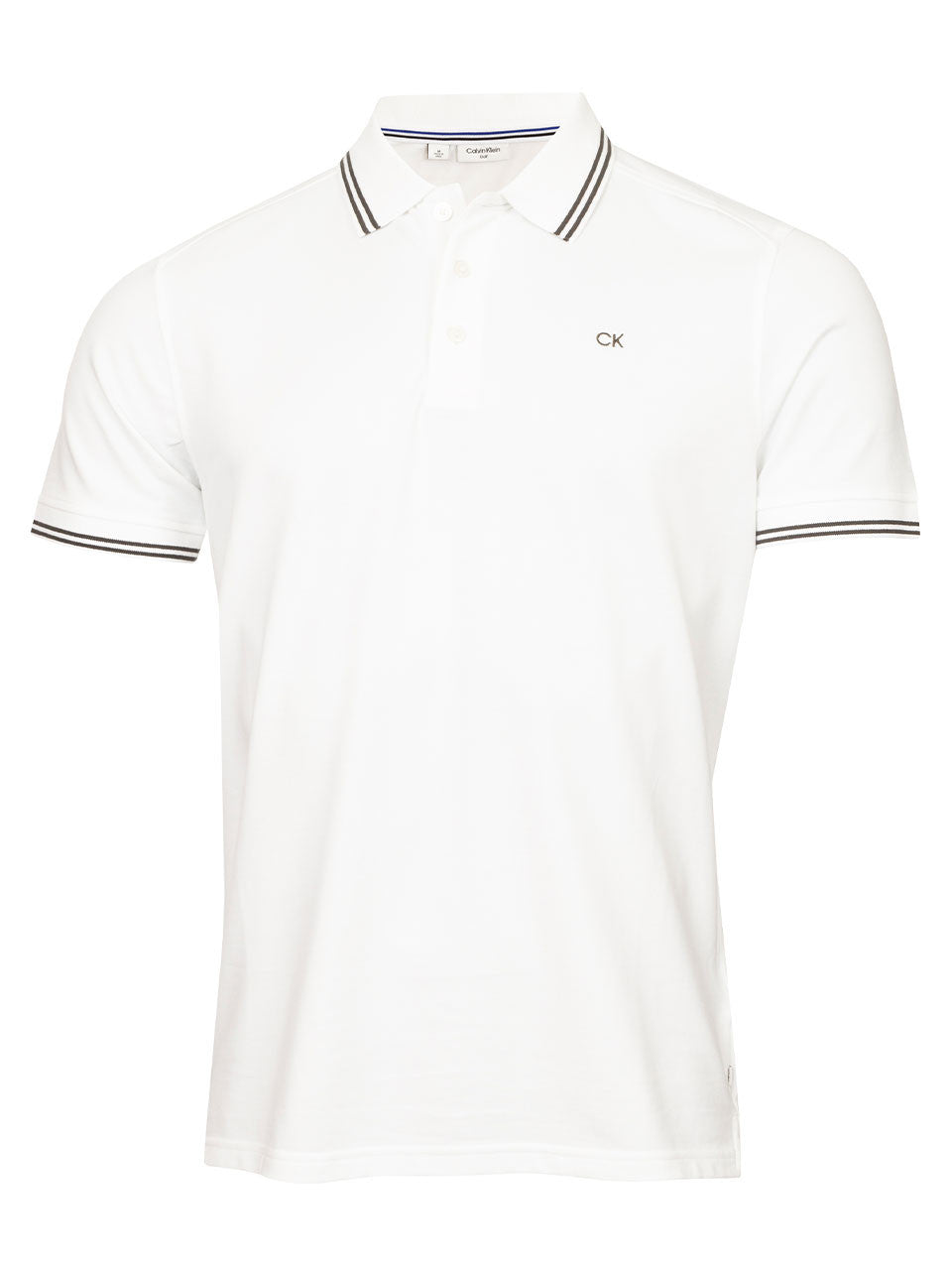 Calvin Klein Campus Tipped Polo - White/Hunter Green
