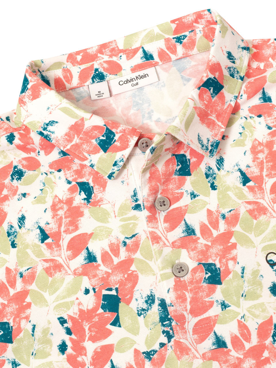 Calvin Klein Fletcher Printed Polo - Peach/Green