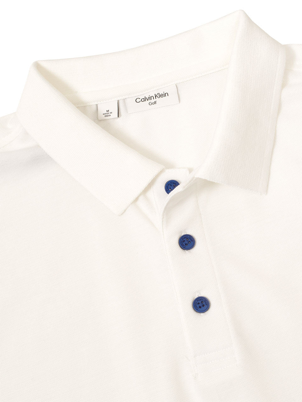 Calvin Klein Mason Cotton Blend Polo - White/Cobalt
