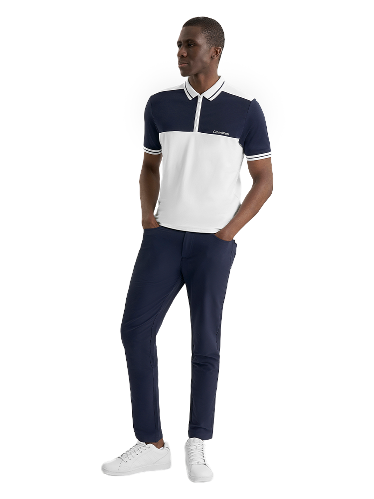 Calvin Klein Springhill Colourblock Polo Shirt - White