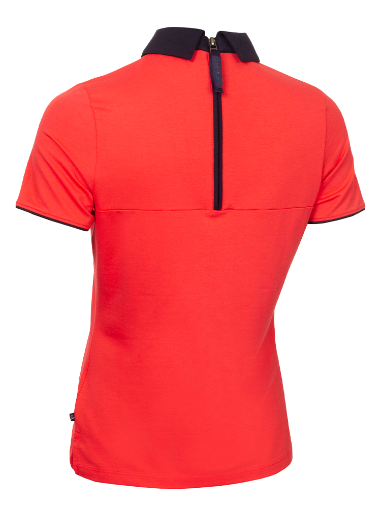 Calvin Klein Womens Brooke Short Sleeve Polo - Coral Red