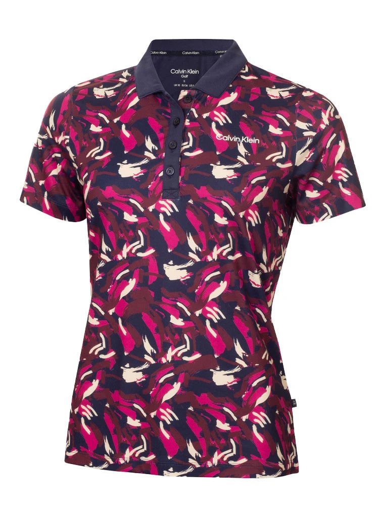 Calvin Klein Womens Brushstroke Printed Polo - Brushstroke Print