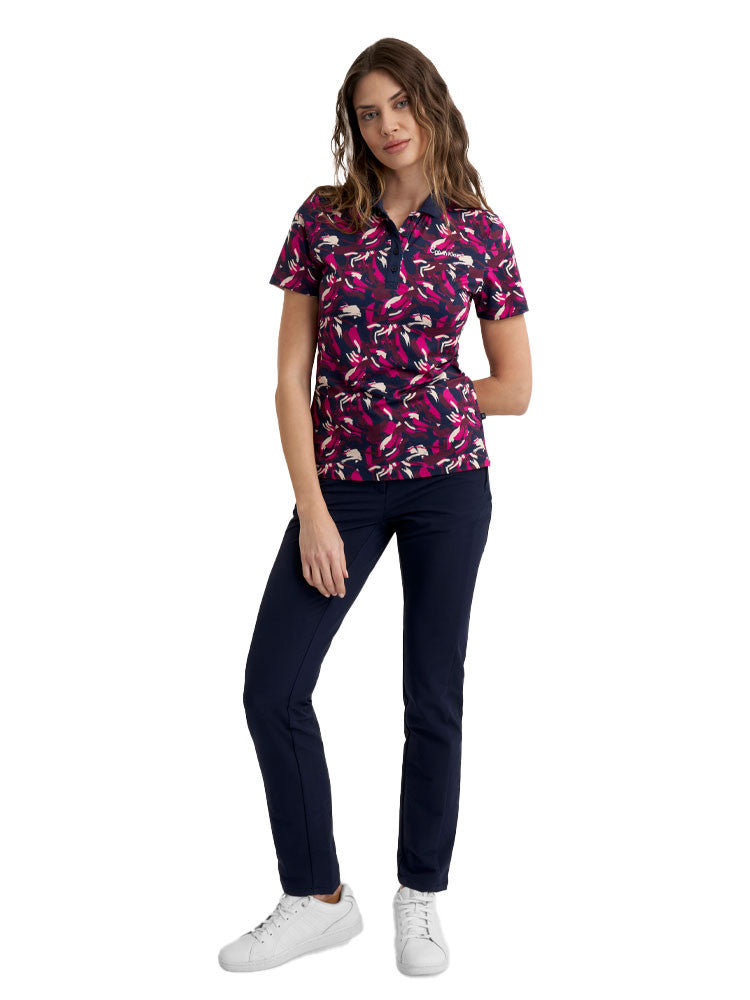 Calvin Klein Womens Brushstroke Printed Polo - Brushstroke Print