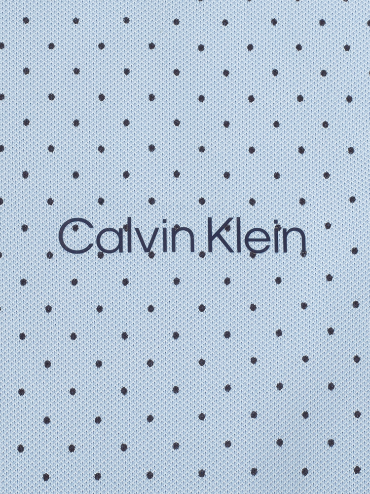 Calvin Klein Womens Camilla Printed Short Sleeve Polo - Blue Bell