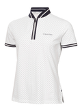 Calvin Klein Womens Camilla Printed Short Sleeve Polo - White