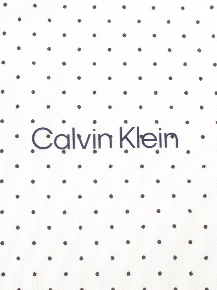 Calvin Klein Womens Camilla Printed Short Sleeve Polo - White