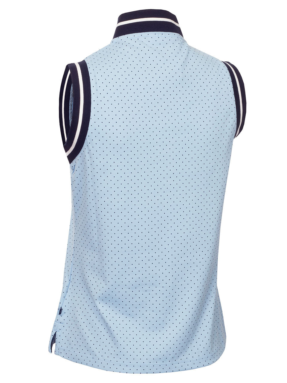 Calvin Klein Womens Camilla Printed Sleeveless Polo - Blue Bell