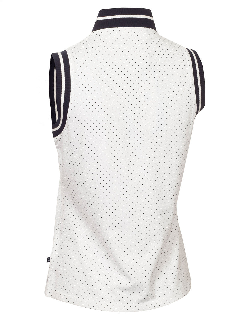 Calvin Klein Womens Camilla Printed Sleeveless Polo - White