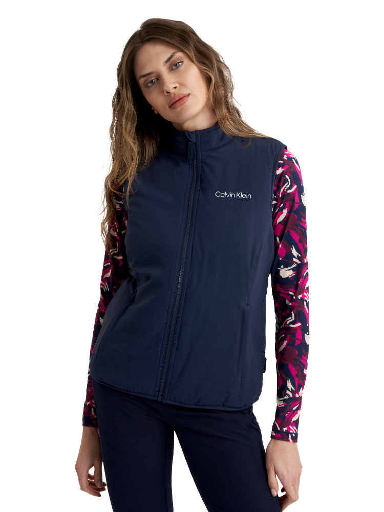 Calvin Klein Womens Faye Full Zip Gilet - Navy