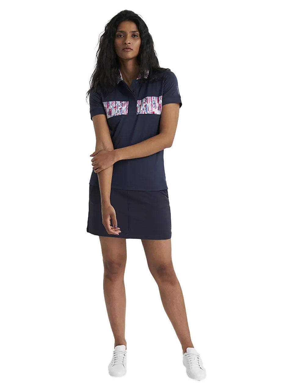 Calvin Klein Womens Isabella Short Sleeve Polo - Navy