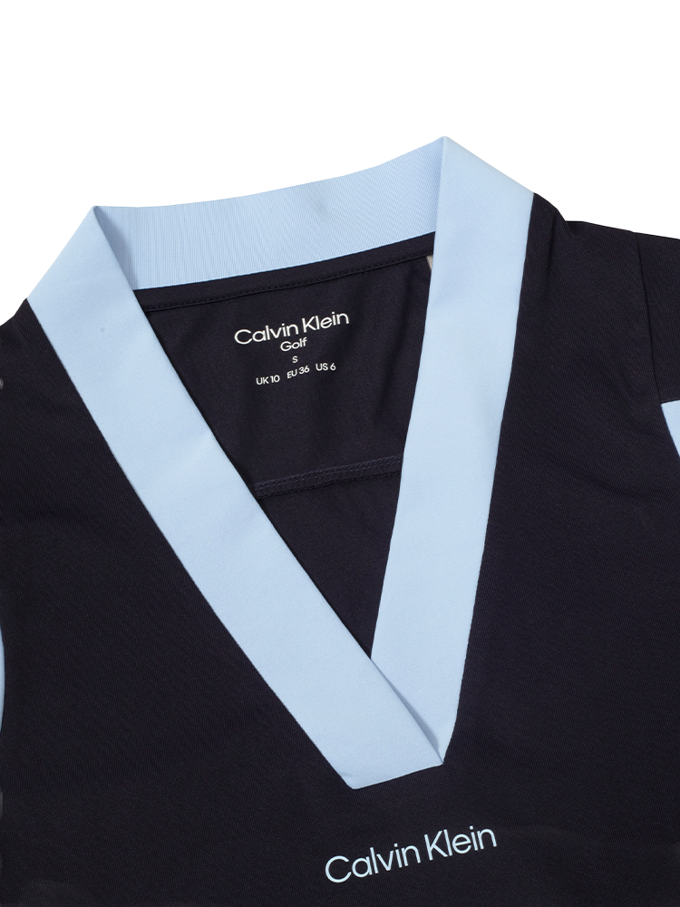 Calvin Klein Womens Juno Jersey Sleeveless Polo - Navy