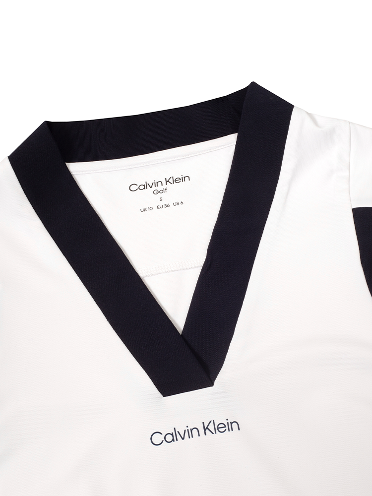 Calvin Klein Womens Juno Jersey Sleeveless Polo - White